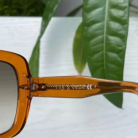 Rag & Bone Square 56mm Oversized Sunglasses with Orange / Brown Frame - Picture 9 of 16